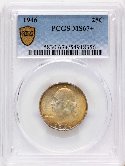 Bullionshark 1946 25C Washington Quarter Coin PCGS MS67  + - HAT789056001 