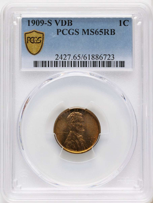 Bullionshark 1909-S 1C Lincoln Cent Coin PCGS MS65   VDB RB - HAT790466002 