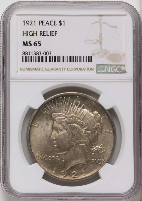 Bullionshark 1921 S$1 Peace Silver Dollar Coin NGC MS65   Peace - HAT790927001 
