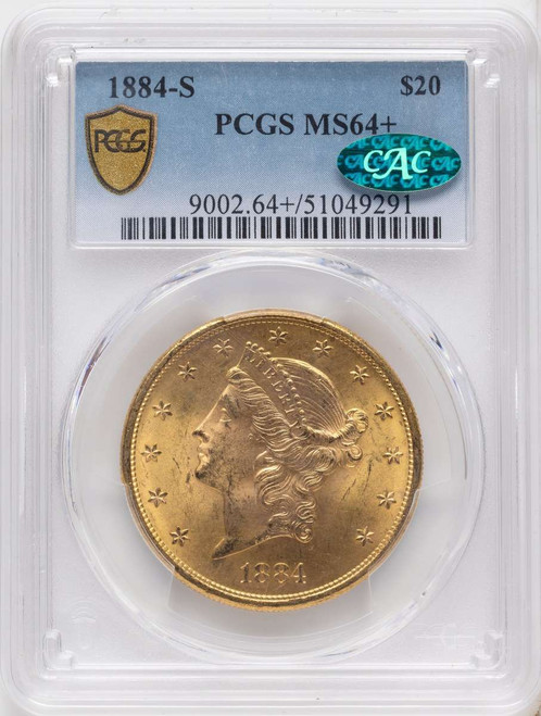 Bullionshark 1884-S $20 Gold Liberty Double Eagle PCGS MS64  CAC + - HAT791088007 