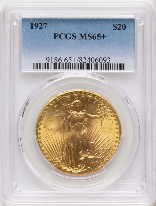 Bullionshark 1927 $20 Saint Gaudens Double Eagle PCGS MS65  + - HAT790934007 