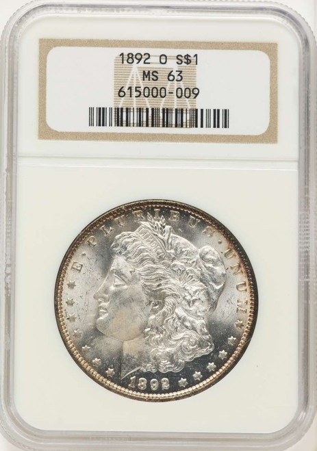 1892-O S$1 Morgan Silver Dollar Coin NGC MS63 coin front image