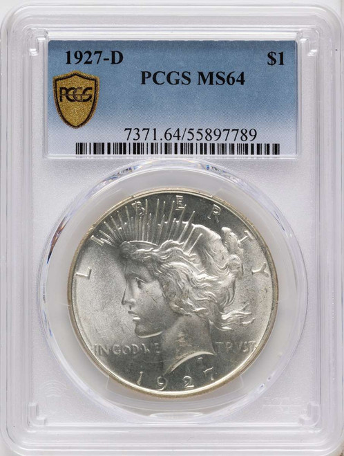 Bullionshark 1927-D S$1 Peace Silver Dollar Coin PCGS MS64 - HAT780492002 