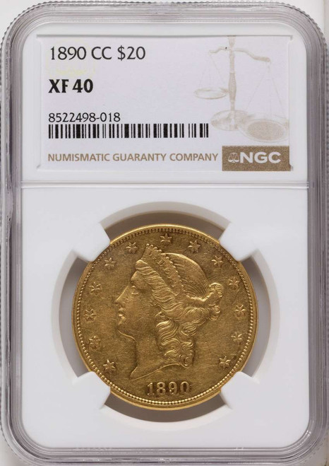 Bullionshark 1890-CC $20 Gold Liberty Double Eagle NGC XF40 - HAT506930058 