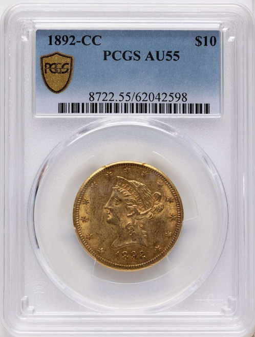 Bullionshark 1892-CC $10 Gold Liberty PCGS AU55 - HAT177539007 