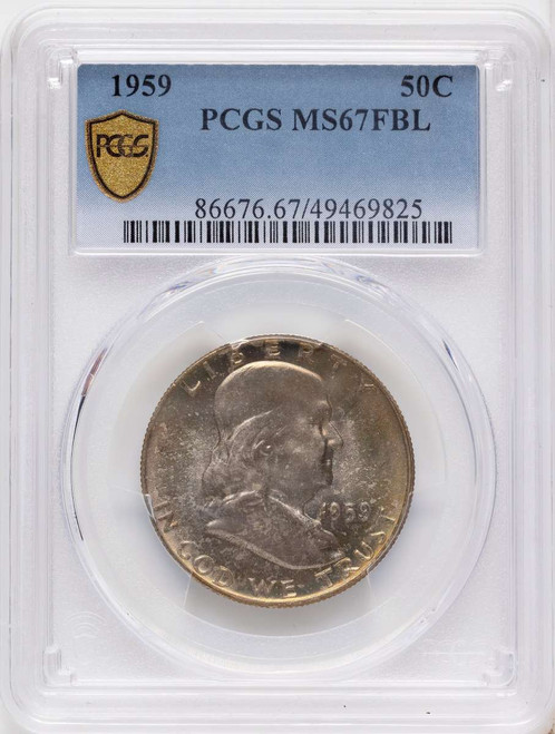 Bullionshark 1959 50C Franklin Half Dollar Coin PCGS MS67 - HAT777158003 