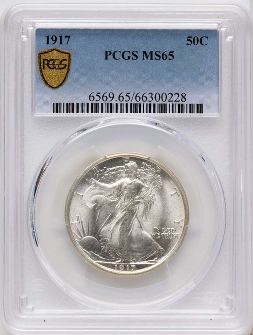 Bullionshark 1917 50C Walking Liberty Half Dollar Coin PCGS MS65 - HAT525040007 