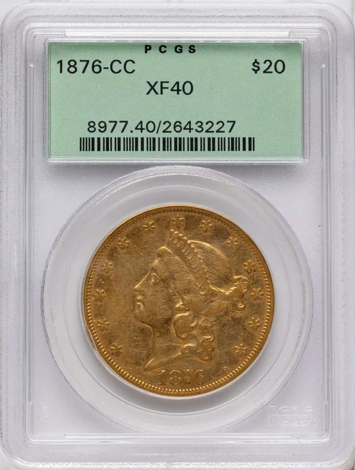 Bullionshark 1876-CC $20 Gold Liberty Double Eagle PCGS XF40 - HAT790510103 