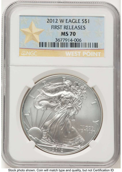 Bullionshark 2012-W S$1 Burnished American Silver Eagle Coin NGC MS70 - First Strike - HAT778752018 