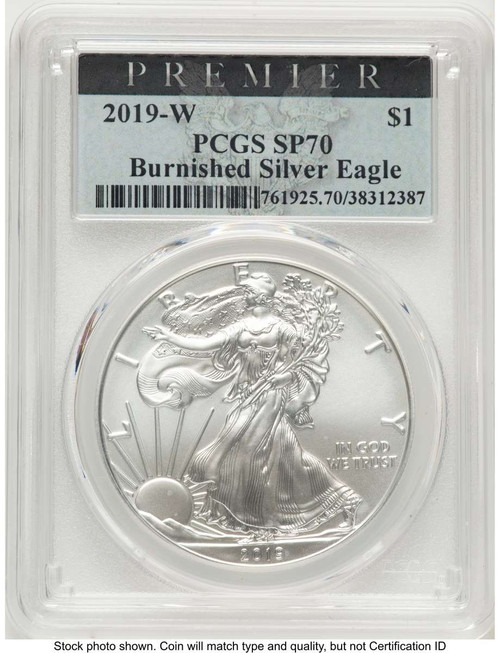 Bullionshark 2019-W S$1 Burnished American Silver Eagle Coin PCGS MS70 - HAT779203061 