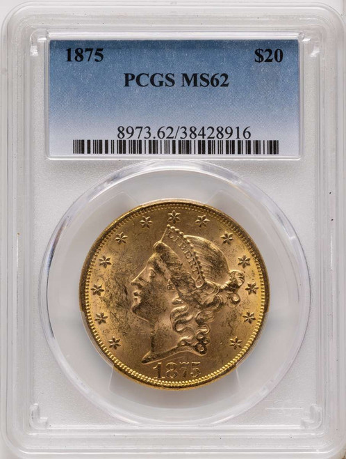 Bullionshark 1875 $20 Gold Liberty Double Eagle PCGS MS62 - HAT790992007 