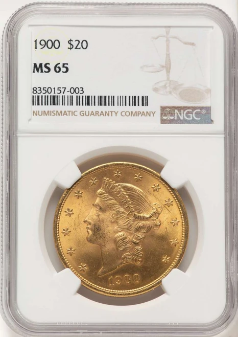 Bullionshark 1900 $20 Gold Liberty Double Eagle NGC MS65 - HAT572443041 