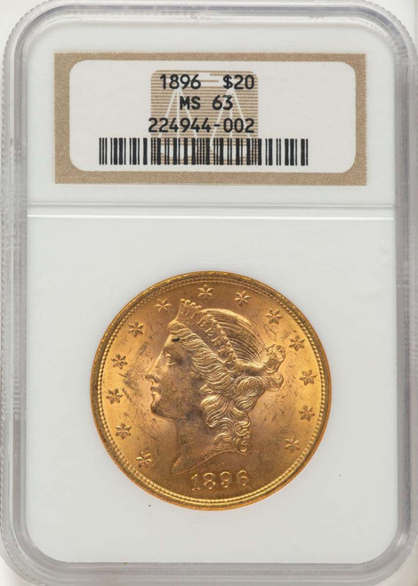 Bullionshark 1896 $20 Gold Liberty Double Eagle NGC MS63 - HAT788705010 