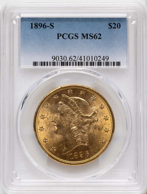 Bullionshark 1896-S $20 Gold Liberty Double Eagle PCGS MS62 - HAT790836061 