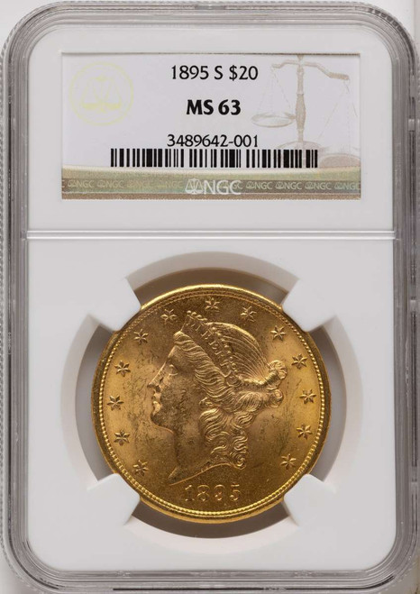Bullionshark 1895-S $20 Gold Liberty Double Eagle NGC MS63 - HAT790463013 