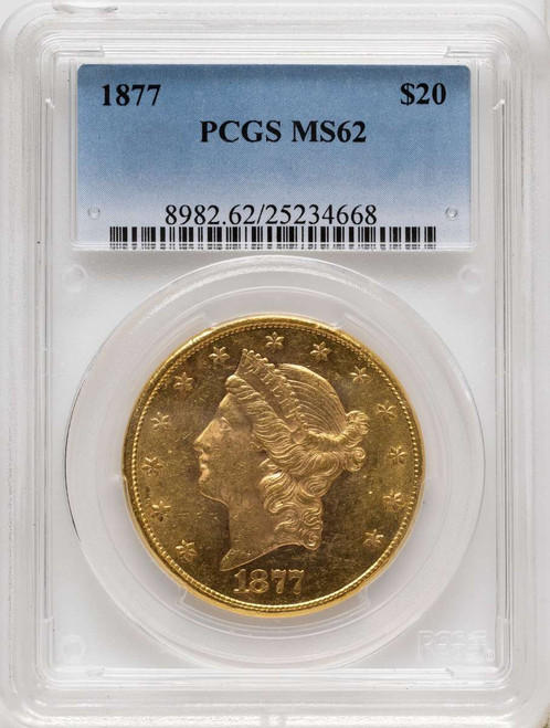 Bullionshark 1877 $20 Gold Liberty Double Eagle PCGS MS62 - HAT790510105 