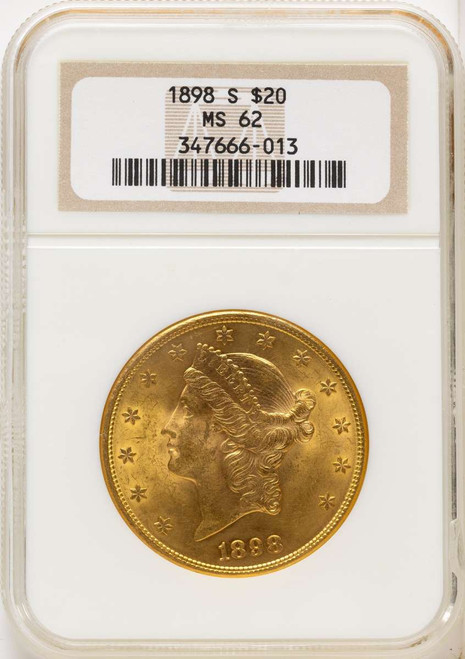 Bullionshark 1898-S $20 Gold Liberty Double Eagle NGC MS62 - HAT791407007 