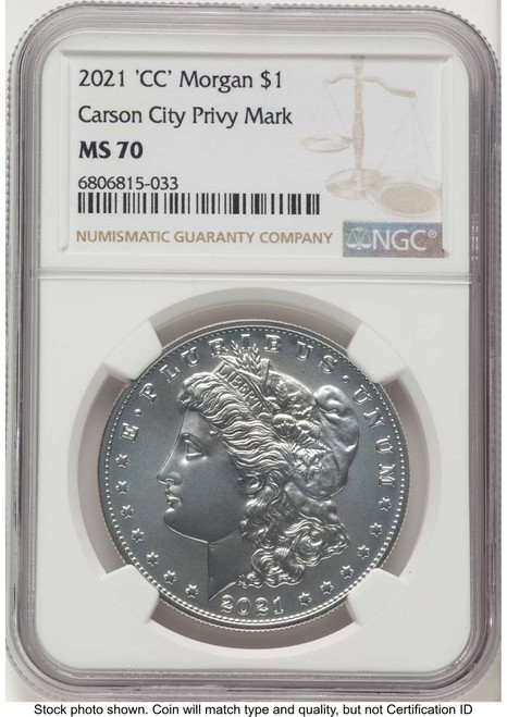 Bullionshark 2021 $1 Modern Bullion Coin NGC MS70   Morgan Dollar 100th Anniversary - CC Privy - HAT766509012 