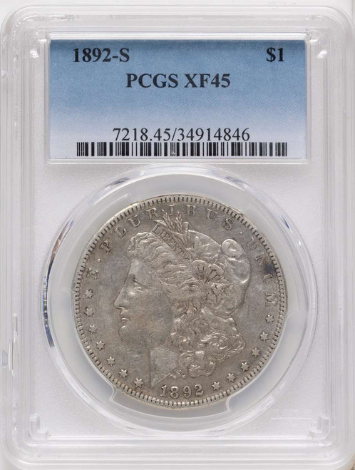 Bullionshark 1892-S S$1 Morgan Silver Dollar Coin PCGS XF45 - HAT791389013 