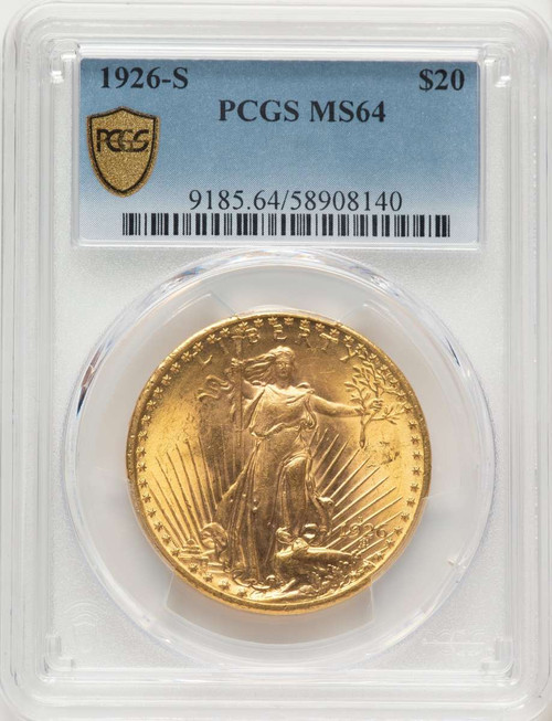 1926-S $20 Saint Gaudens Double Eagle PCGS MS64 coin front image