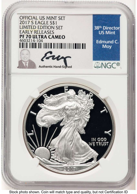 Bullionshark 2017-S S$1 Proof American Silver Eagle Coin NGC PF70 UCAM - Limited Edition - Set - First Strike - HAT772045221 