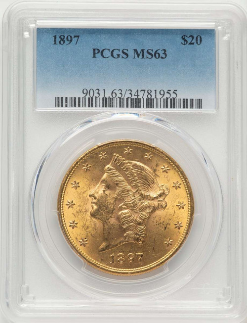 Bullionshark 1897 $20 Gold Liberty Double Eagle PCGS MS63 - HAT521987176 