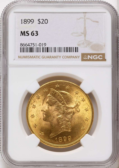 Bullionshark 1899 $20 Gold Liberty Double Eagle NGC MS63 - HAT789194003 
