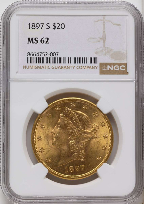 Bullionshark 1897-S $20 Gold Liberty Double Eagle NGC MS62 - HAT508326069 