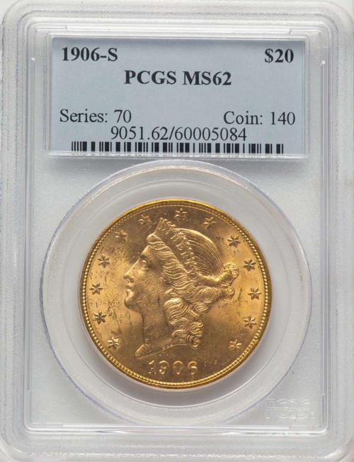 Bullionshark 1906-S $20 Gold Liberty Double Eagle PCGS MS62 - HAT789335006 