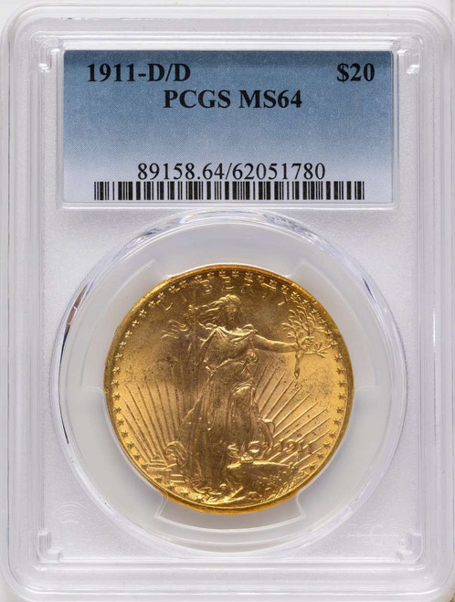 Bullionshark 1911-D/D $20 Saint Gaudens Double Eagle PCGS MS64 - HAT525400027 