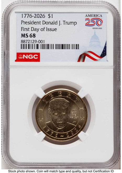 Bullionshark 2026 $1 Modern Bullion Coin NGC MS68   Donald J. Trump Semiquincentennial - HAT791479050 
