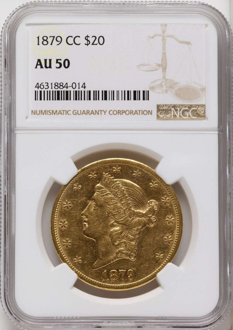 Bullionshark 1879-CC $20 Gold Liberty Double Eagle NGC AU50 - HAT791088006 