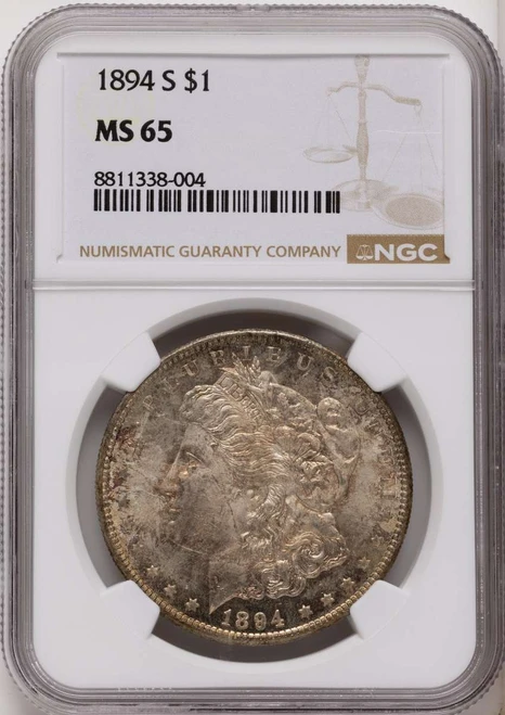 1894-S S$1 Morgan Silver Dollar Coin NGC MS65 coin front image