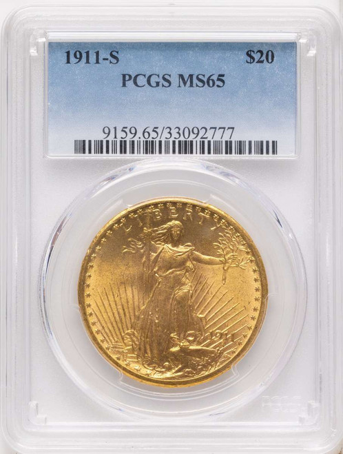 Bullionshark 1911-S $20 Saint Gaudens Double Eagle PCGS MS65 - HAT791643013 