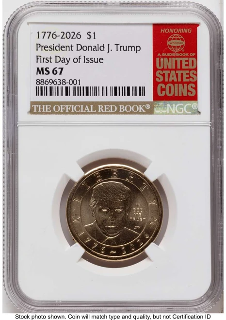 2026 $1 Modern Bullion Coin NGC MS67   Donald J. Trump Semiquincentennial coin front image