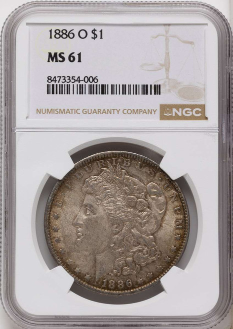 1886-O S$1 Morgan Silver Dollar Coin NGC MS61 coin front image