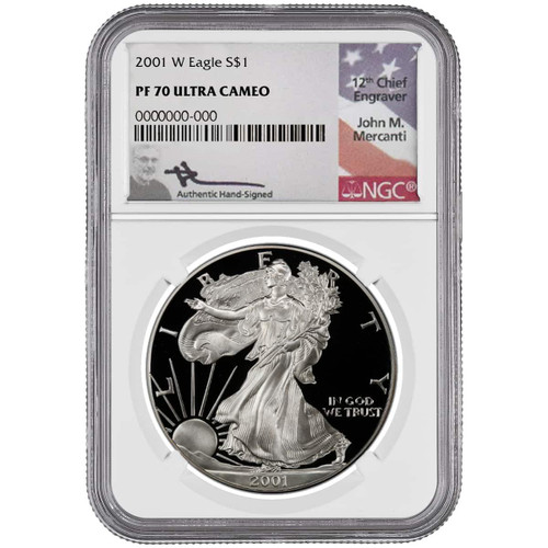 2004-W Silver Eagle NGC PF70 UCAM John Mercanti Signed
