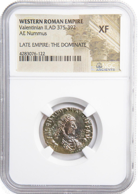 Bullionshark Roman AE2 of Valentinian II (AD375-392)NGC (XF) 