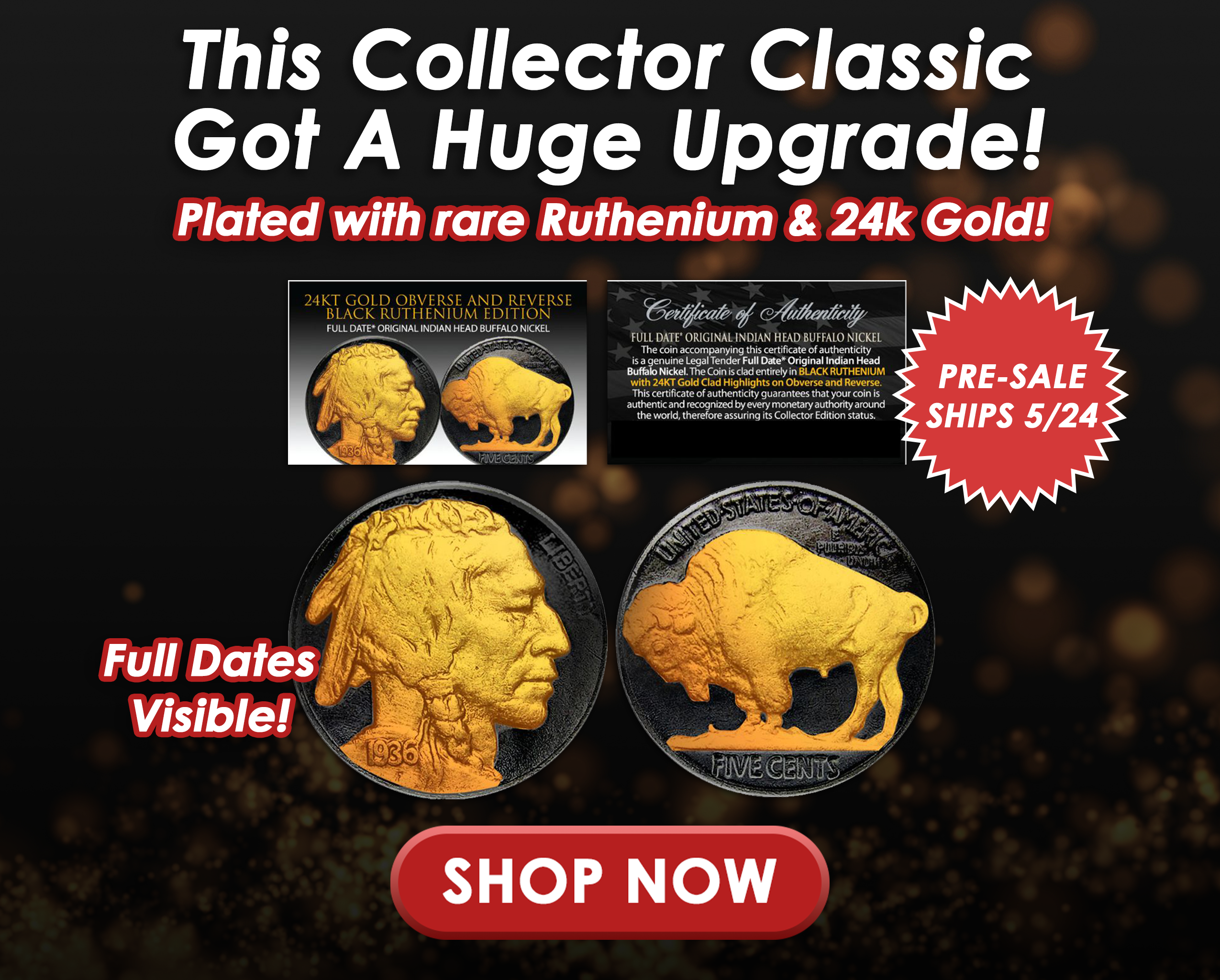 buy ruthenium plated buffalo nickel online