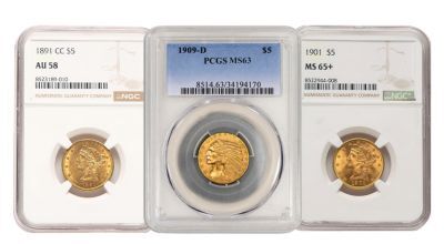 Certified $5 Gold Coins