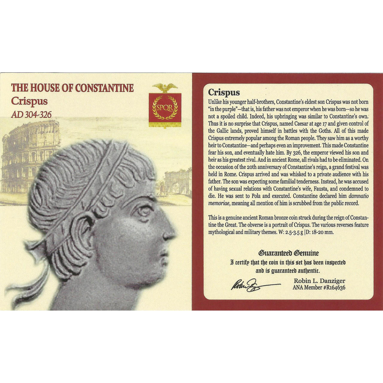 Roman AE3 of Crispus (AD 304-326) NGC-London Mint (F)