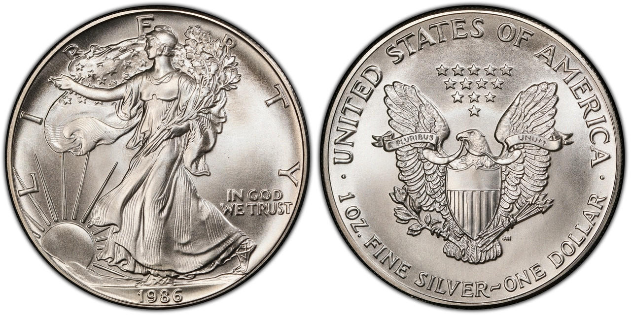 1986年　イーグル銀貨　1oz FINE SILVER The U.S. 1986 1oz Silver Eagle