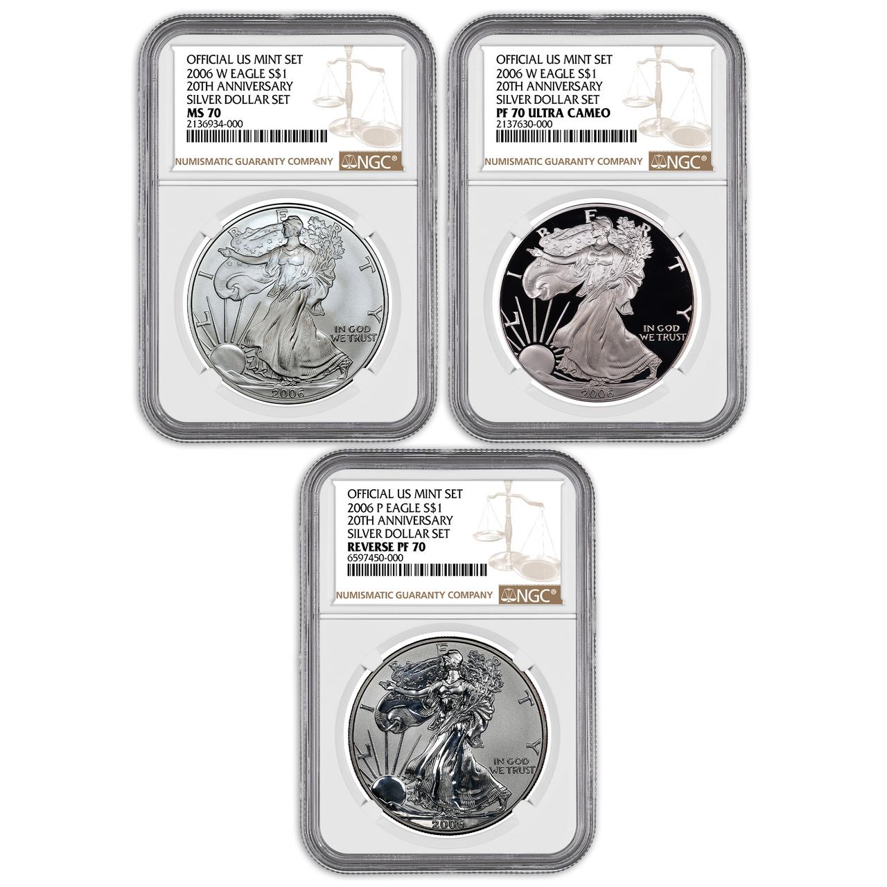 2006-W 20th Anniversary Gold Eagle NGC 70 Thomas Uram Signed (3