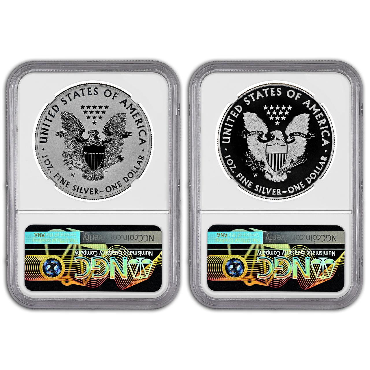 2013-W Silver Eagle Set NGC 70 Thomas Uram Signed - (2 Coin Set)