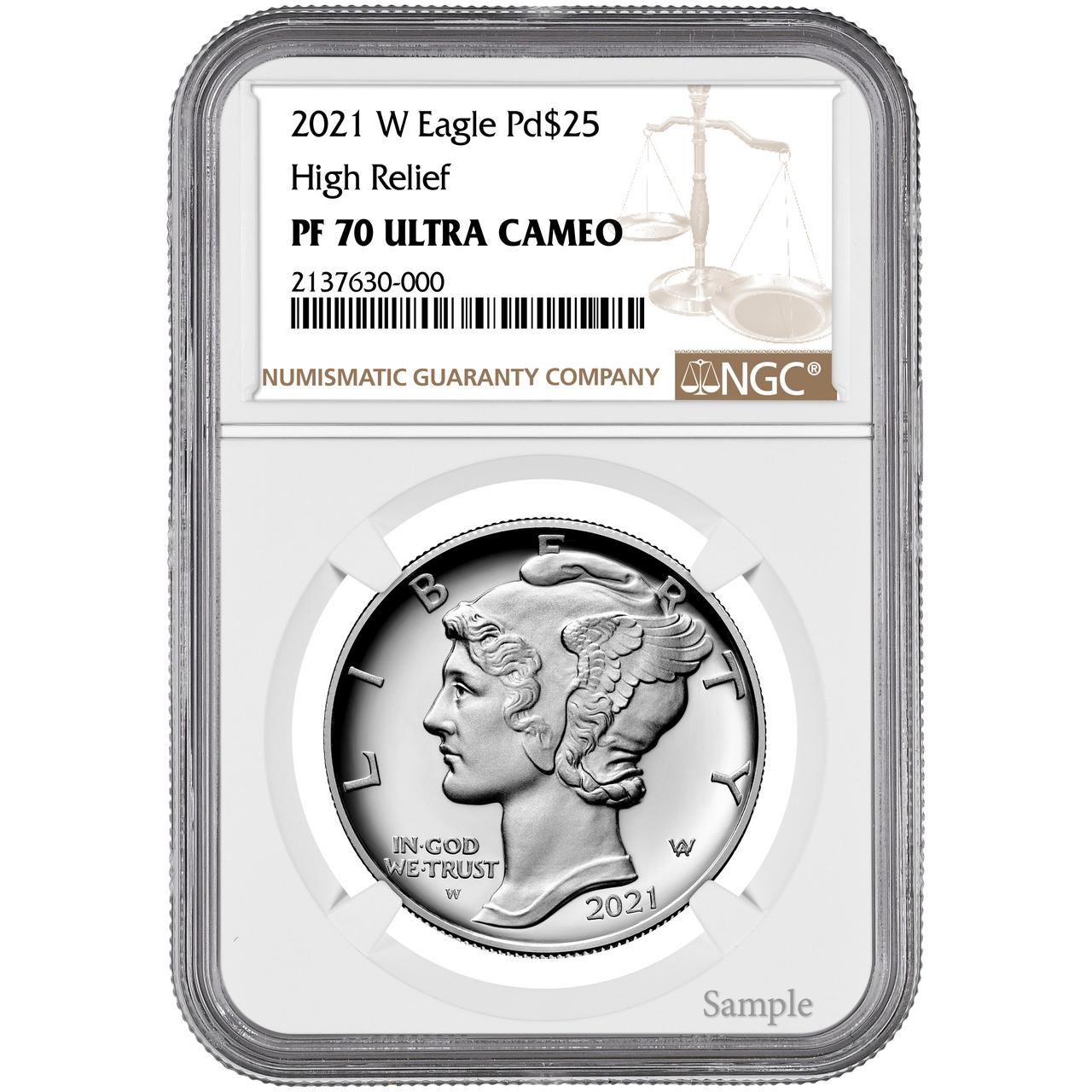 2021 $25 Palladium Eagle NGC PF70 UCAM
