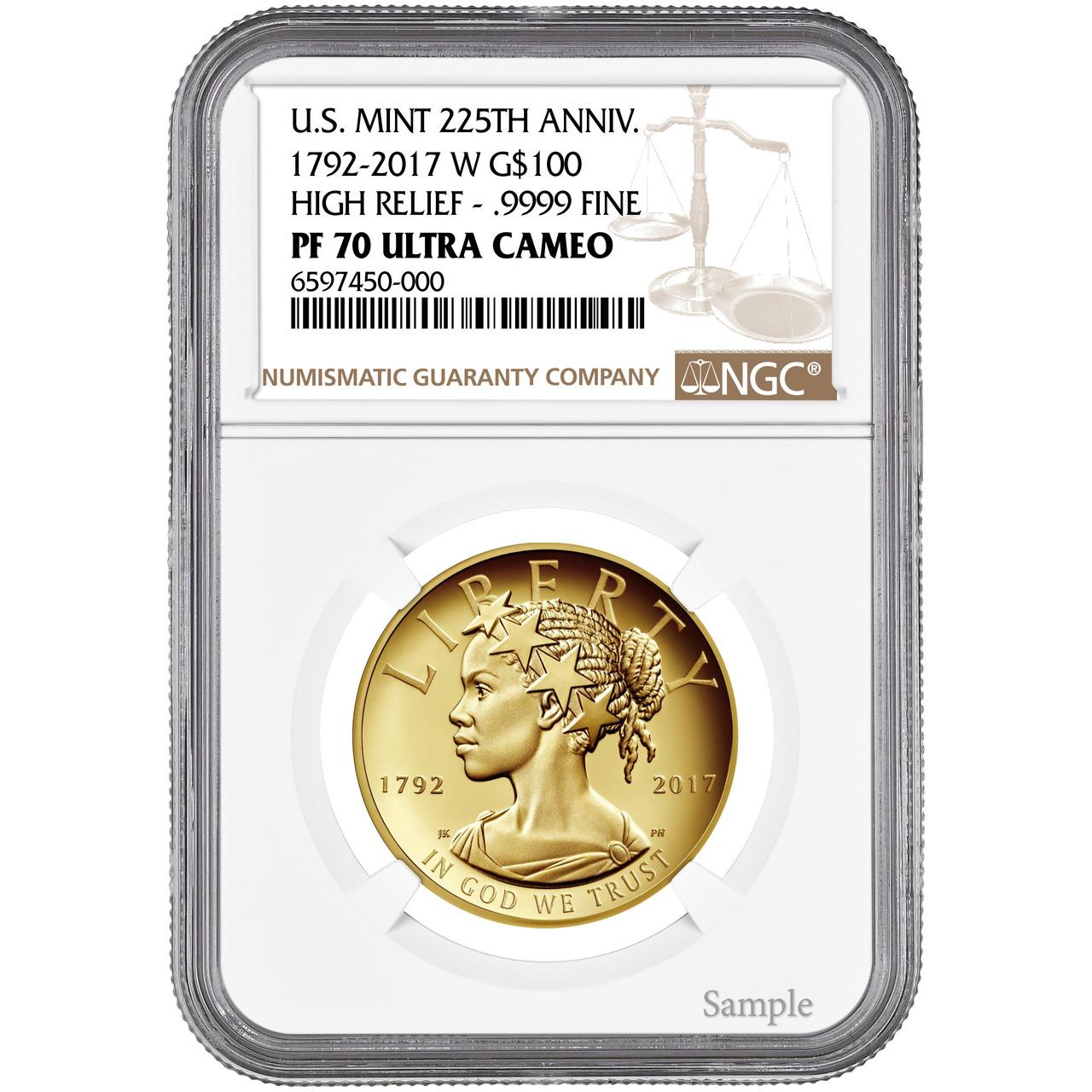 2017 $100 American Liberty High Relief Gold NGC PF70 UCAM