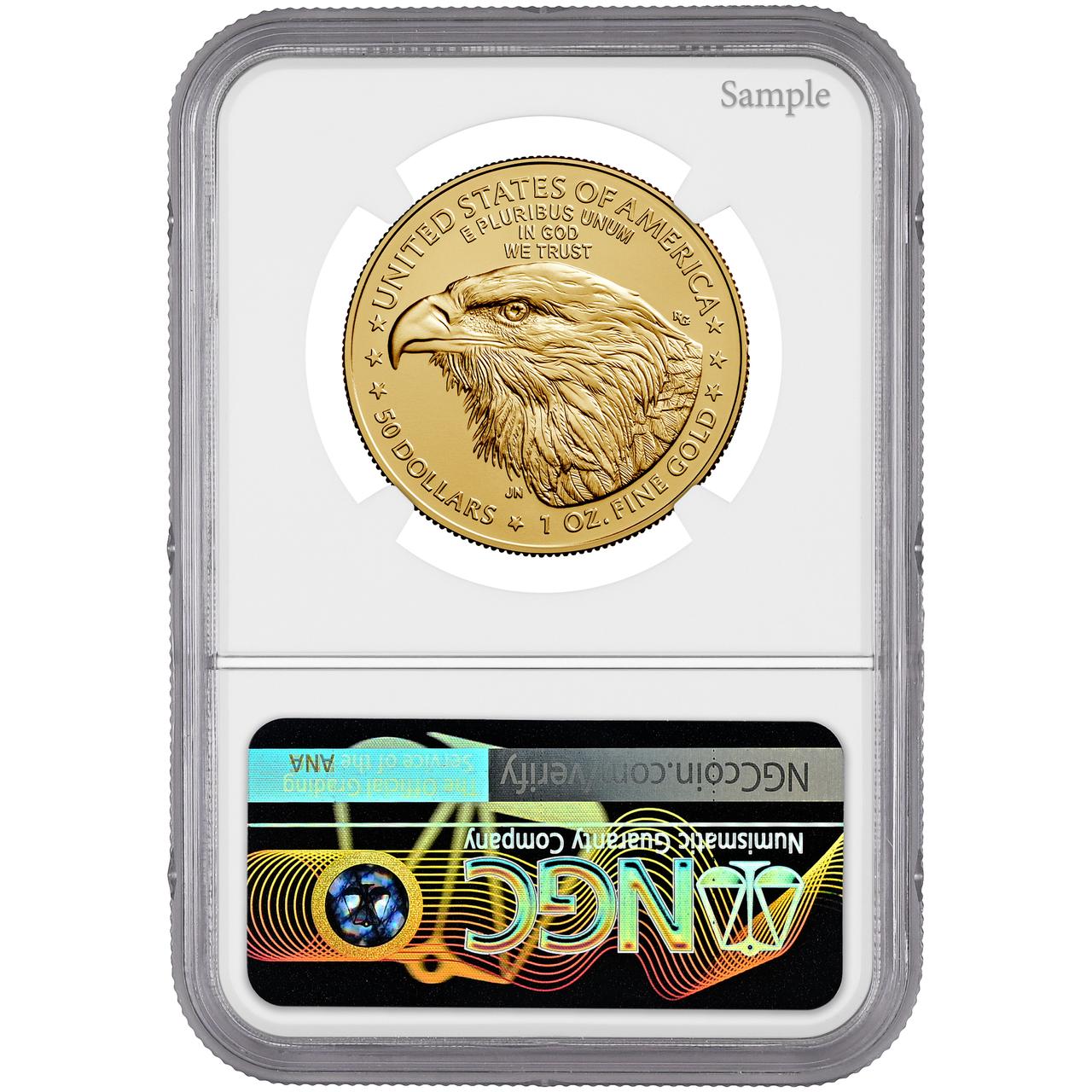 2022-W $50 Burnished Gold Eagle NGC MS70