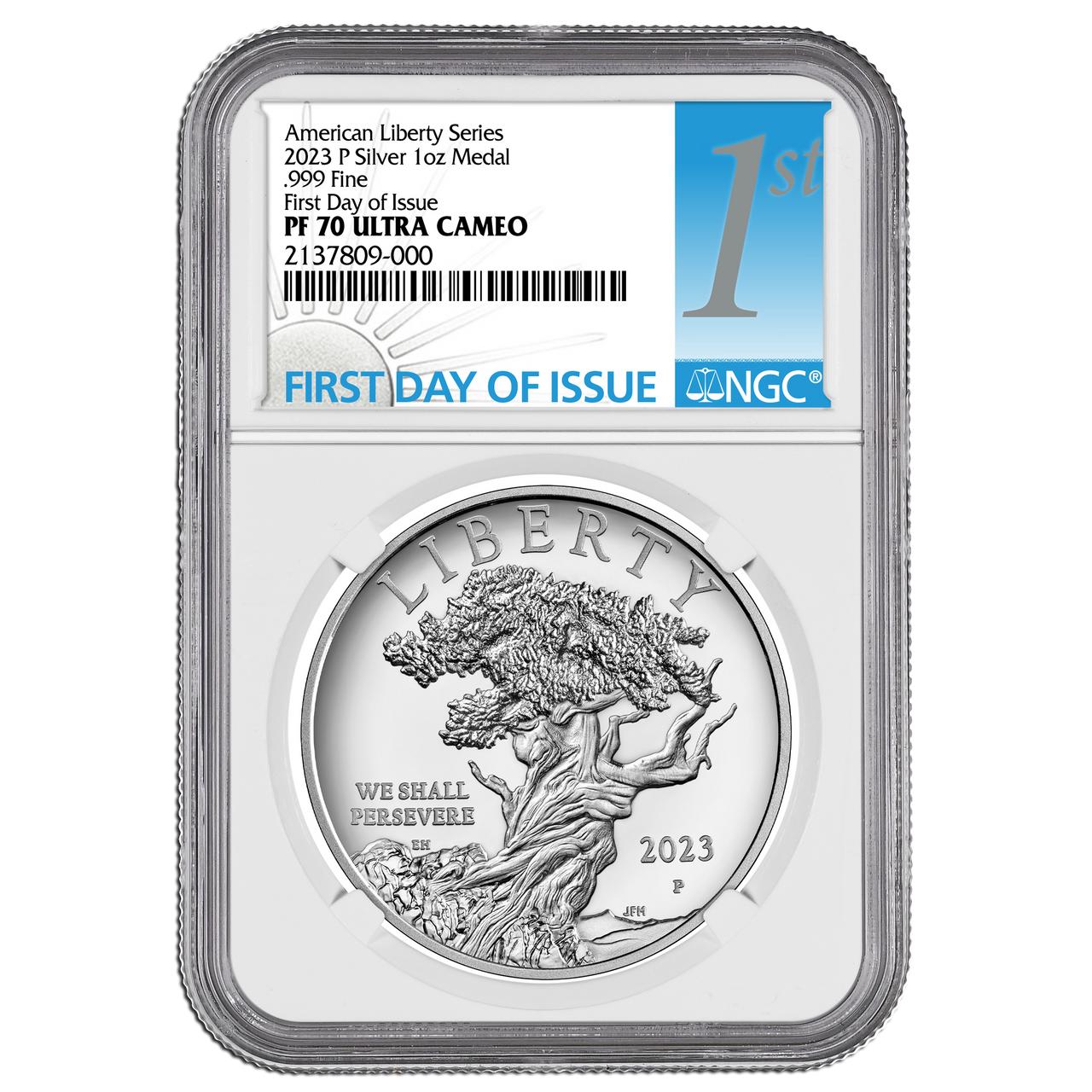 2023-P American Silver Liberty Medal NGC PF70 UCAM - First Day of