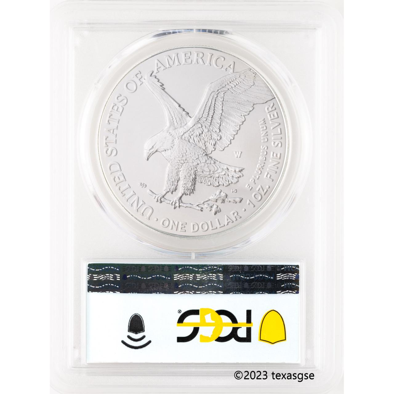 2023 W $1 Burnished Silver American Eagle PCGS SP70 - First Day