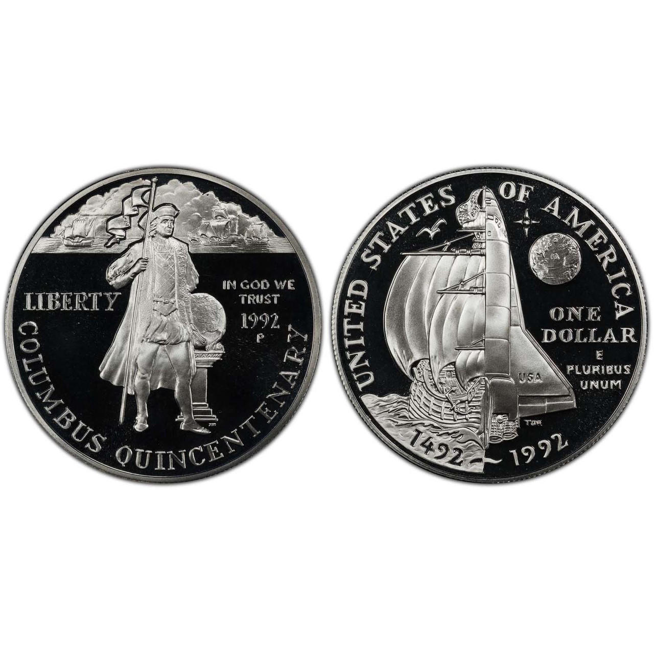 ドミニカ共和国 銀貨 1492 1992 コロンブス bullionshark-1992-columbus-